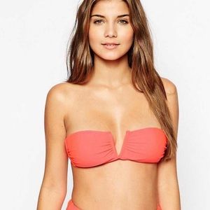 Coral Bandeau Bikini Top